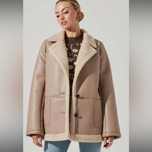NWOT ASTR The Label Faux Leather Shearling Jacket